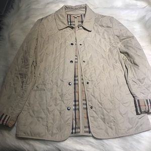 Cream Burberry quilted jacket